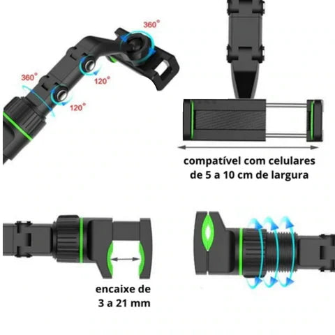 Suporte de Celular 360º- Ideal Para Todos os Carros e Celulares