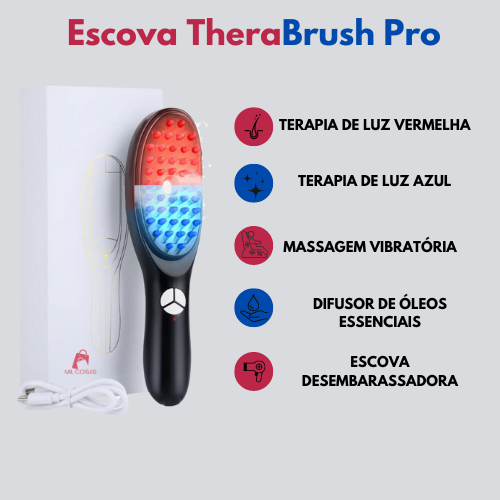 Escova TheraBrush Pro- Escova Anti Queda 4 em 1 [FIM DA QUEDA DE CABELO]